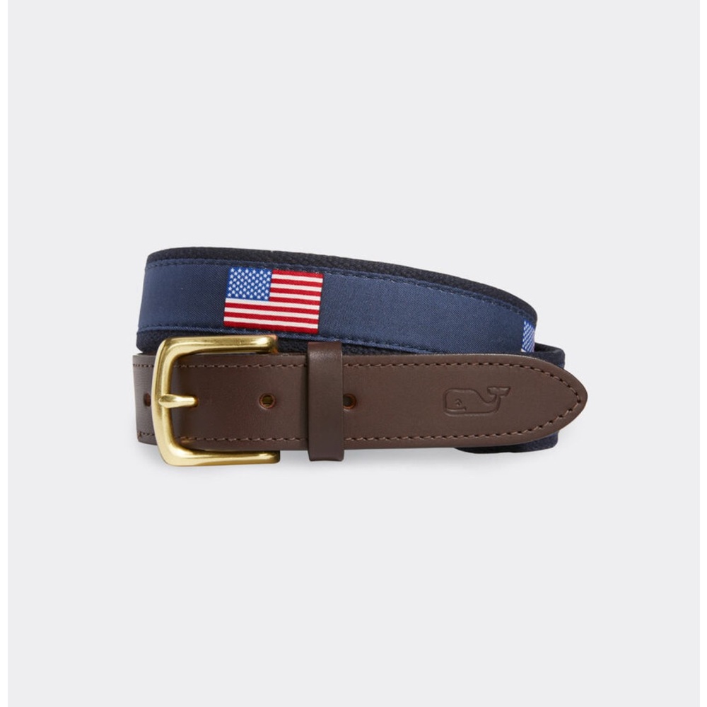 Vineyard Vines American Flags Canvas Club Belt Size 30